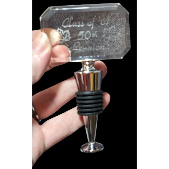 Class of '61 50th Reunion Crystal Wine Bottle Stopper - Picture 2 of 6